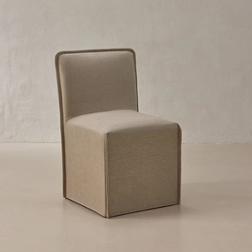 Washable Upholstered Dining Chair | 15 Back Height in Oat