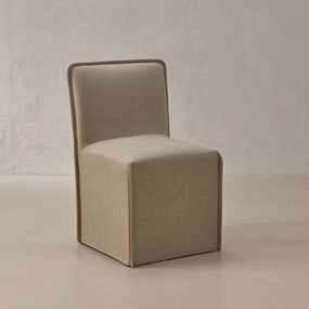 Washable Upholstered Dining Chair | 15 Back Height in Oat