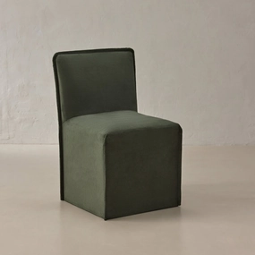Washable Upholstered Dining Chair | 15 Back Height in Olivine