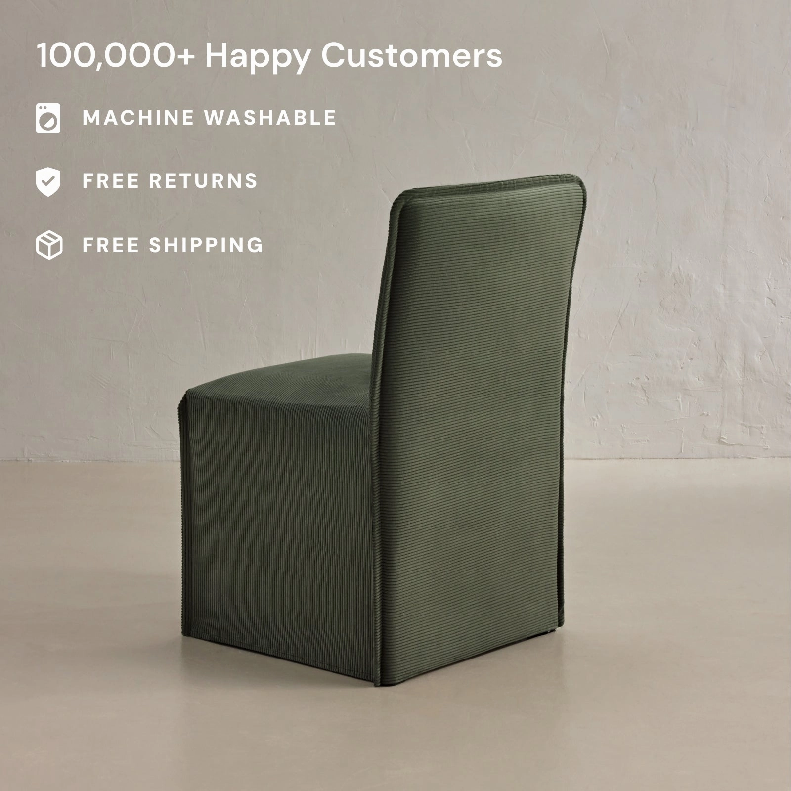 Washable Upholstered Dining Chair | 15 Back Height in Olivine (Set of 2)