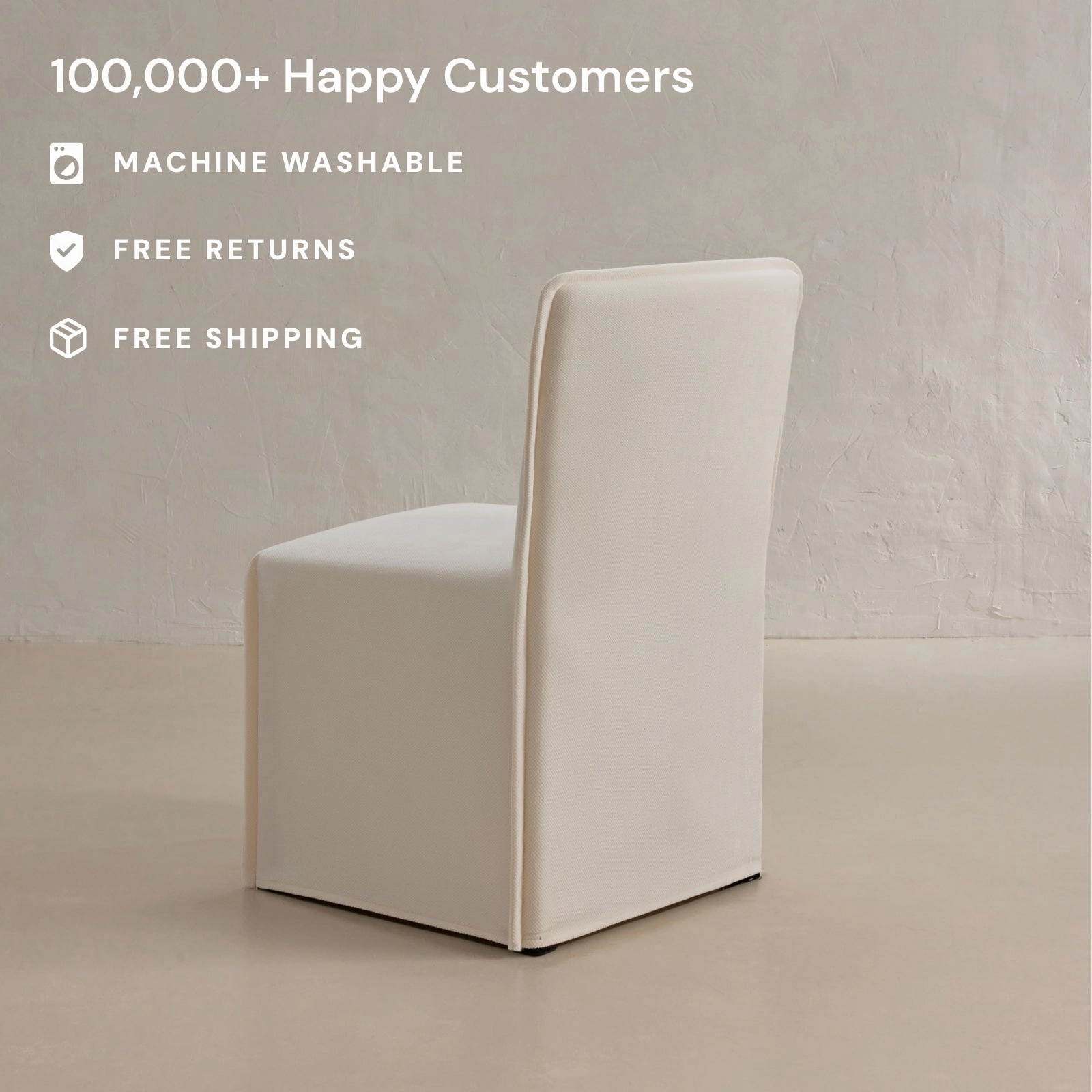 Washable Upholstered Dining Chair | 15 Back Height in Powder