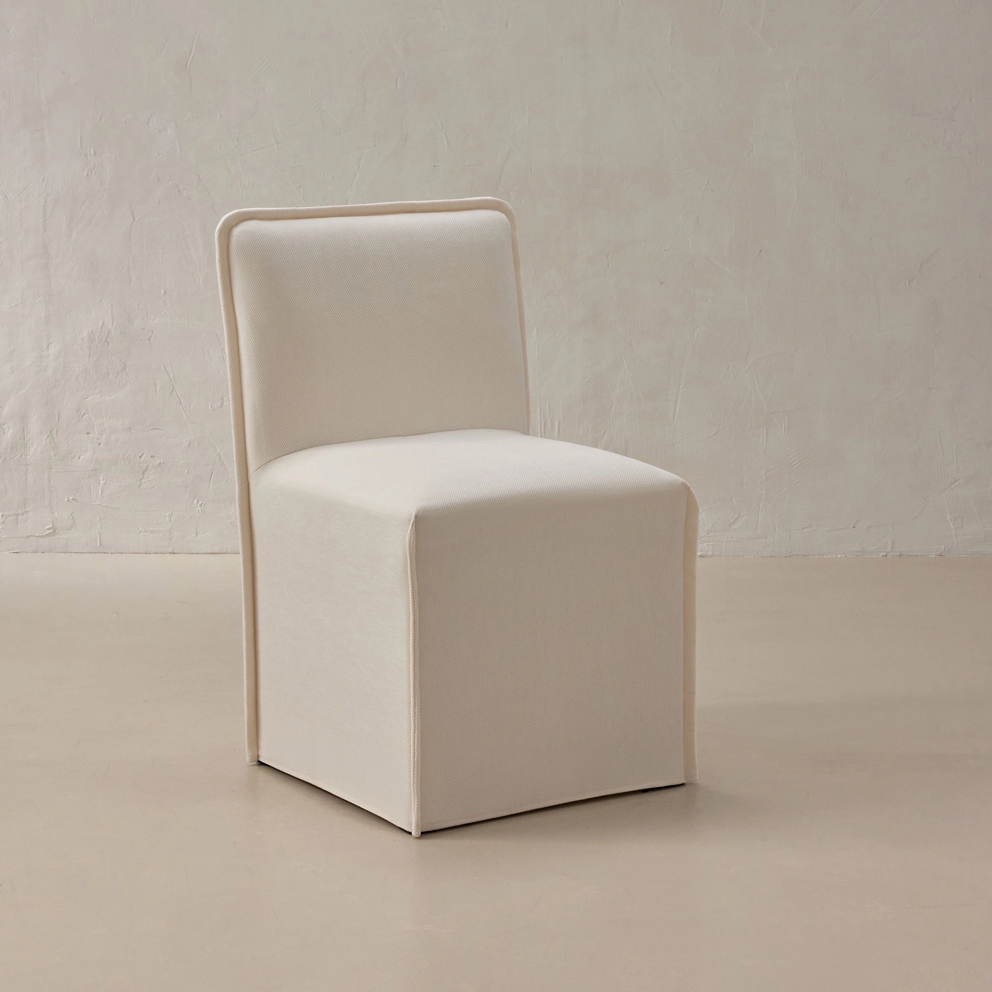 Washable Upholstered Dining Chair | 15 Back Height in Powder
