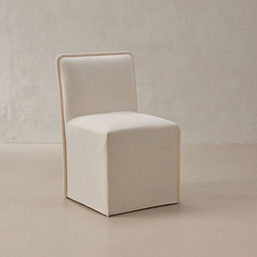 Washable Upholstered Dining Chair | 15 Back Height in Powder