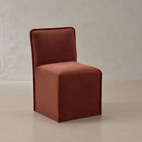 Washable Upholstered Dining Chair | 15 Back Height in Rust