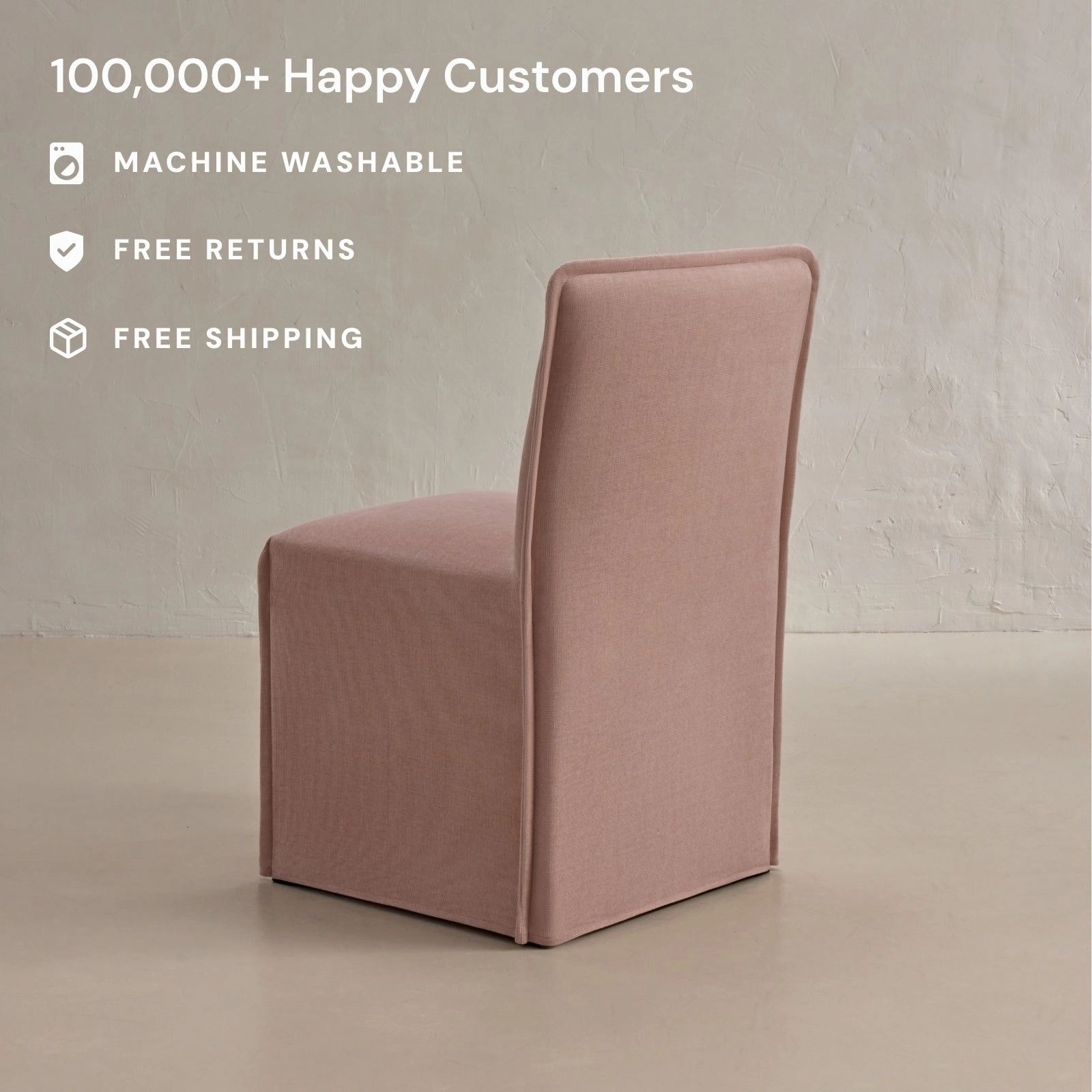 Washable Upholstered Dining Chair | 15 Back Height in Sakura (Set of 2)