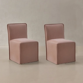 Washable Upholstered Dining Chair | 15 Back Height in Sakura (Set of 2)