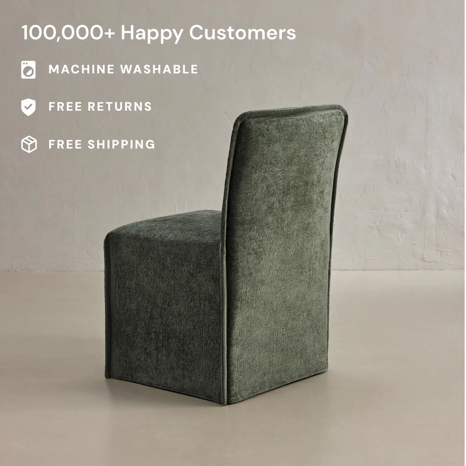 Washable Upholstered Dining Chair | 15 Back Height in Willow