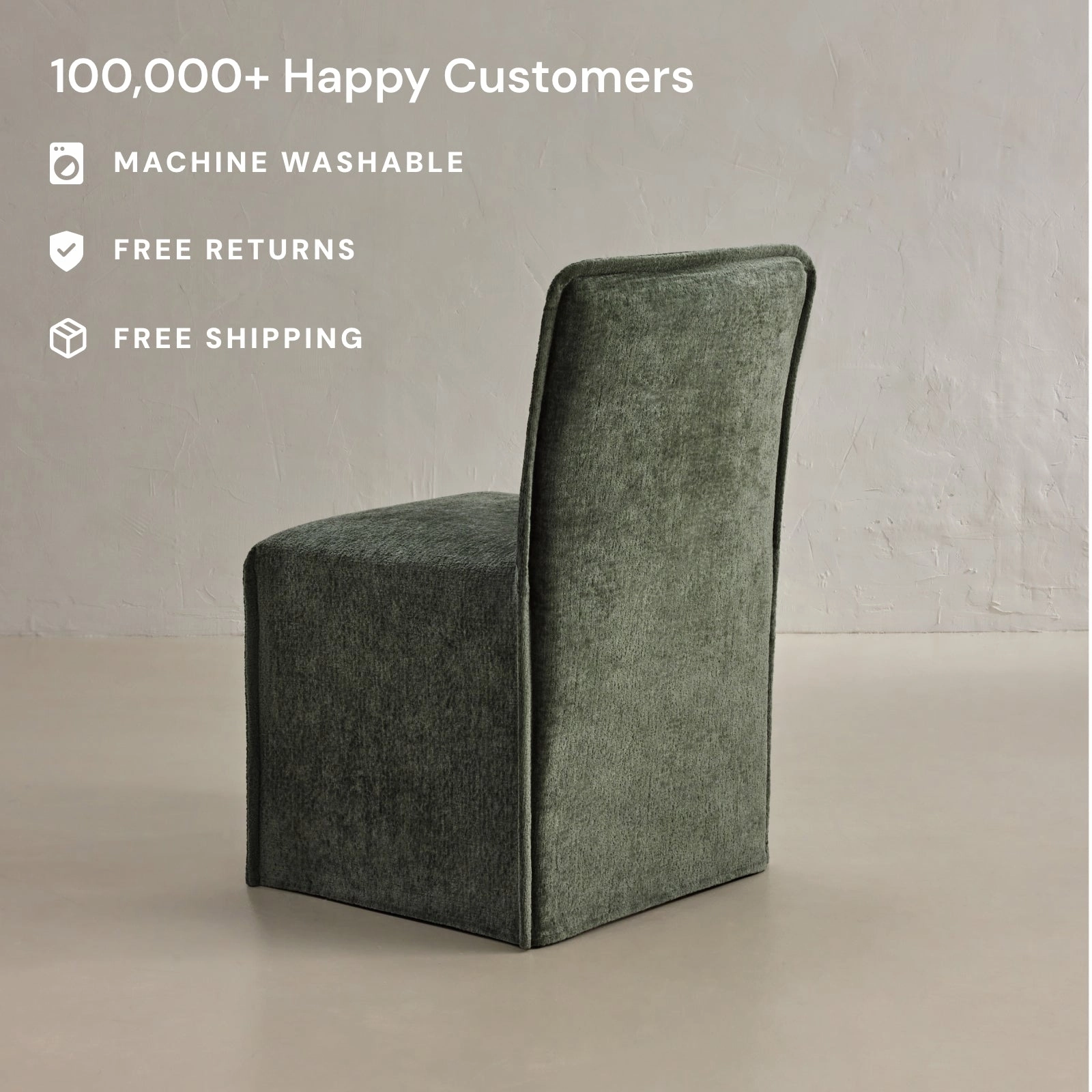 Washable Upholstered Dining Chair | 15 Back Height in Willow