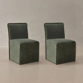 Washable Upholstered Dining Chair | 15 Back Height in Willow (Set of 2)