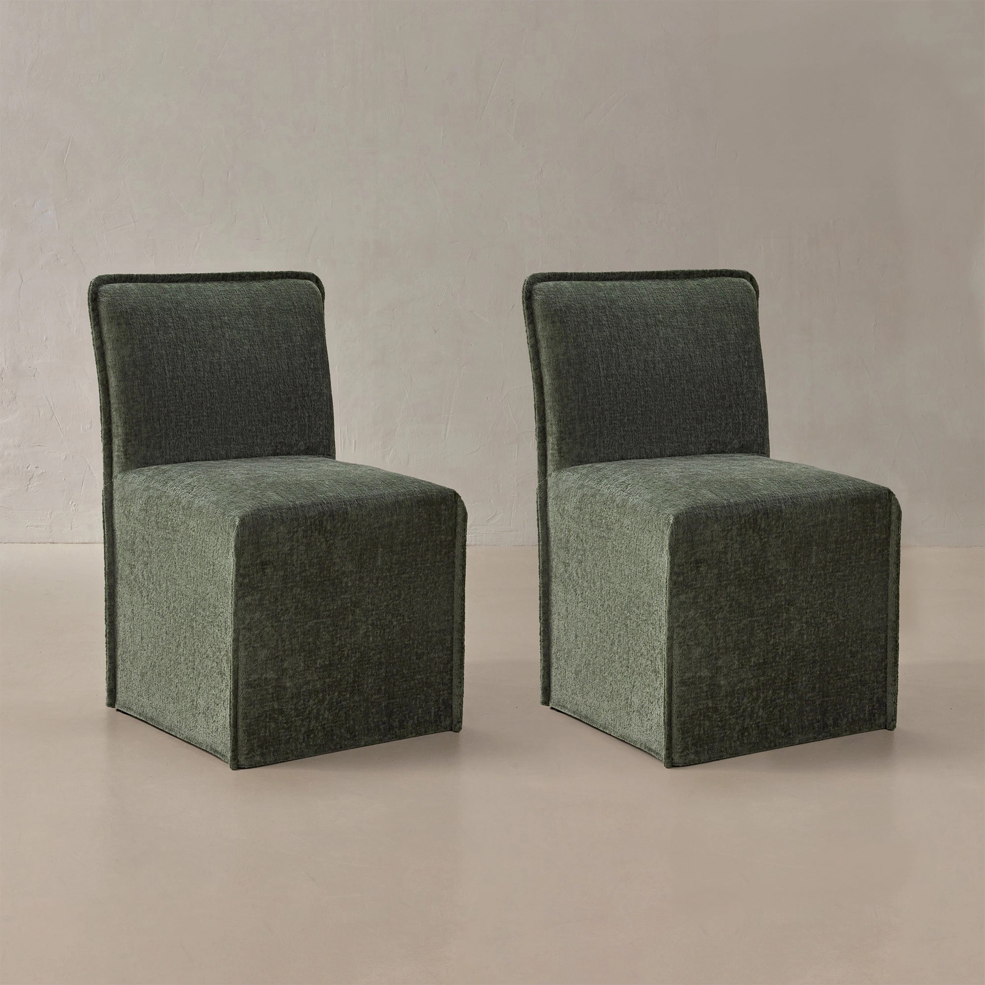 Washable Upholstered Dining Chair | 15 Back Height in Willow (Set of 2)