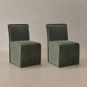 Washable Upholstered Dining Chair | 15 Back Height in Willow (Set of 2)