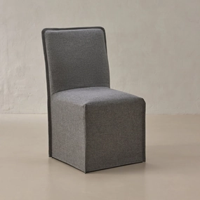 Washable Upholstered Dining Chair | 19 Back Height in Ash