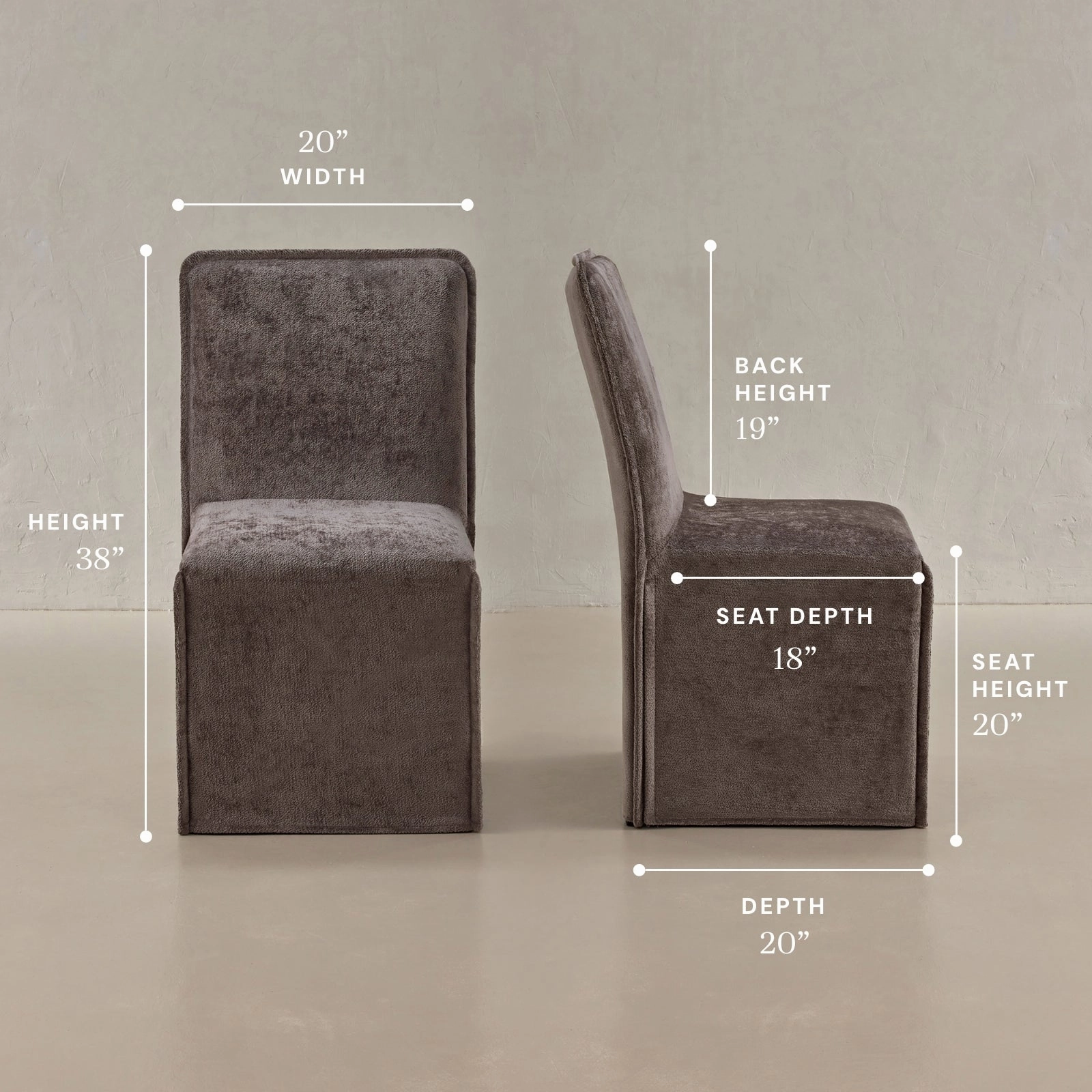 Washable Upholstered Dining Chair | 19 Back Height in Caviar