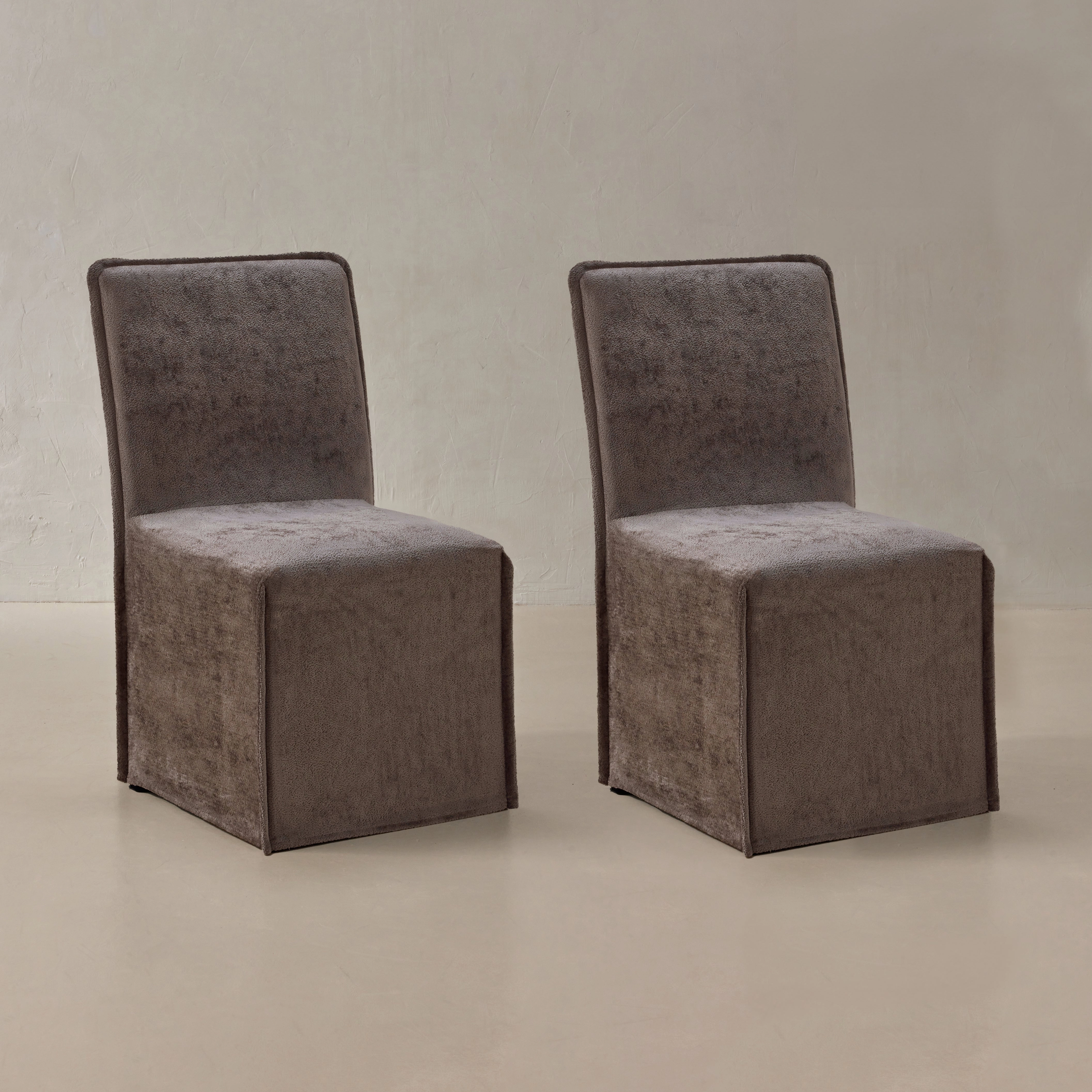 Washable Upholstered Dining Chair | 19 Back Height in Caviar (Set of 2)