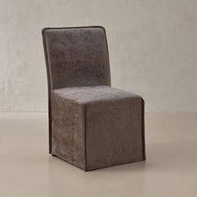 Washable Upholstered Dining Chair | 19 Back Height in Caviar