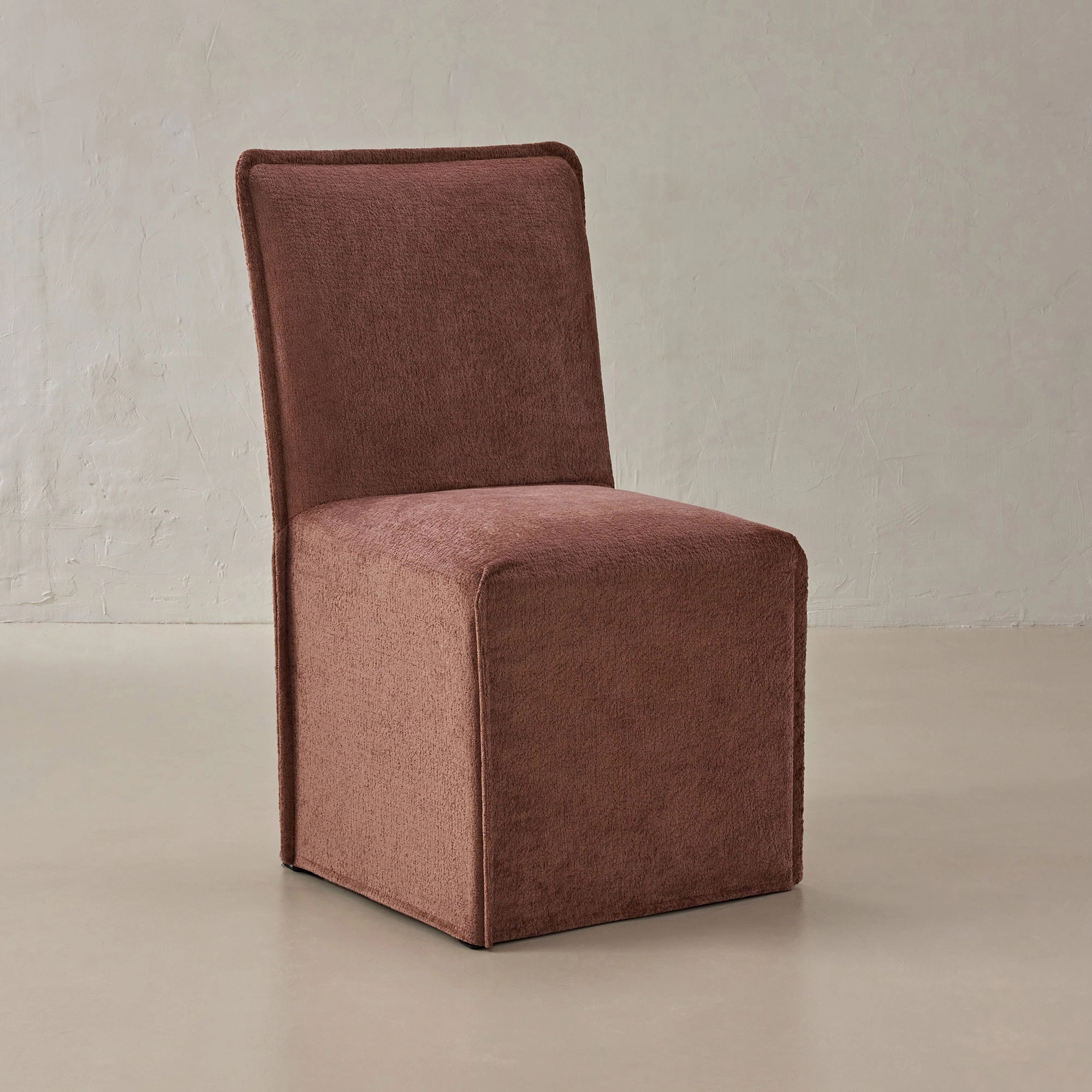 Washable Upholstered Dining Chair | 19 Back Height in Chestnut