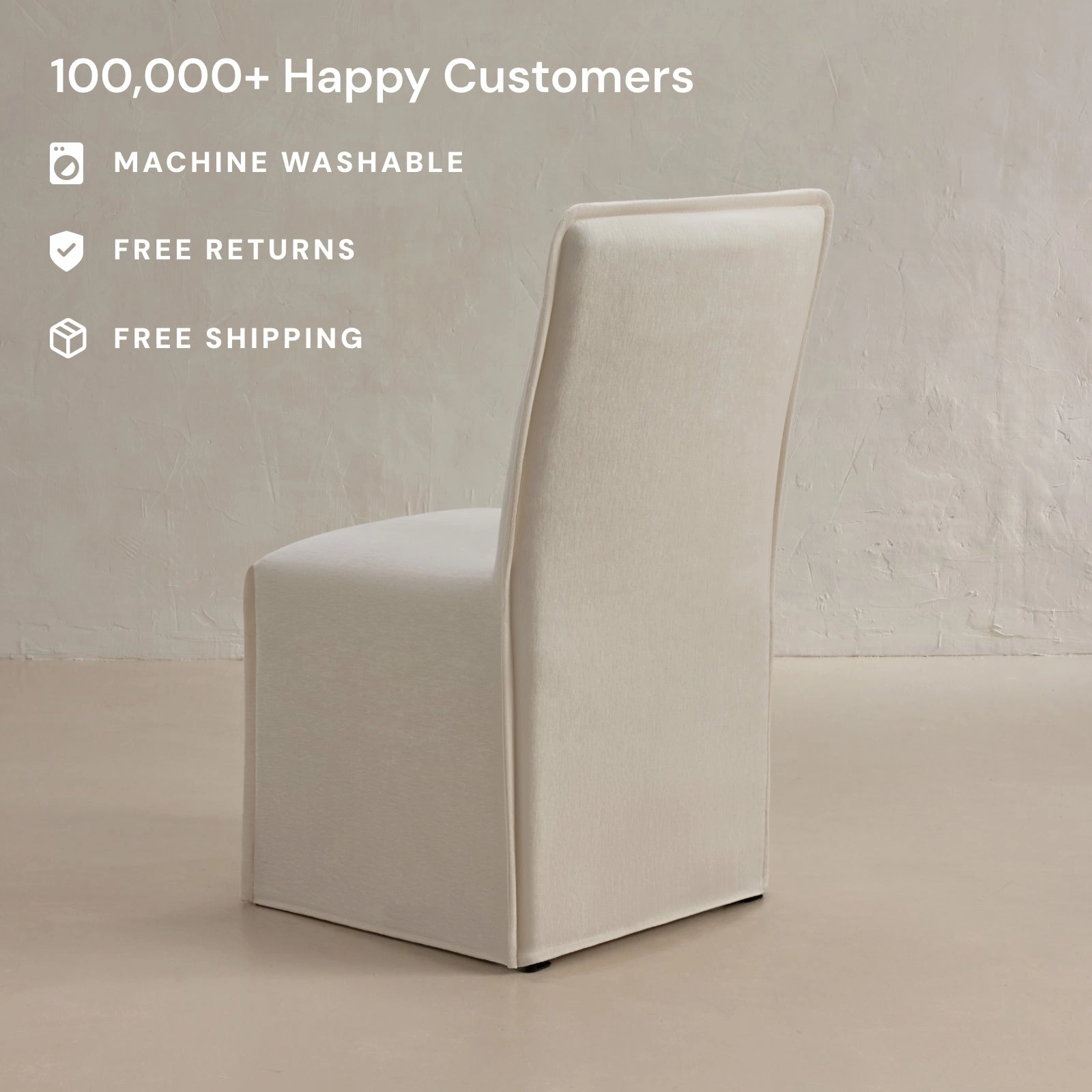 Washable Upholstered Dining Chair | 19 Back Height in Coco