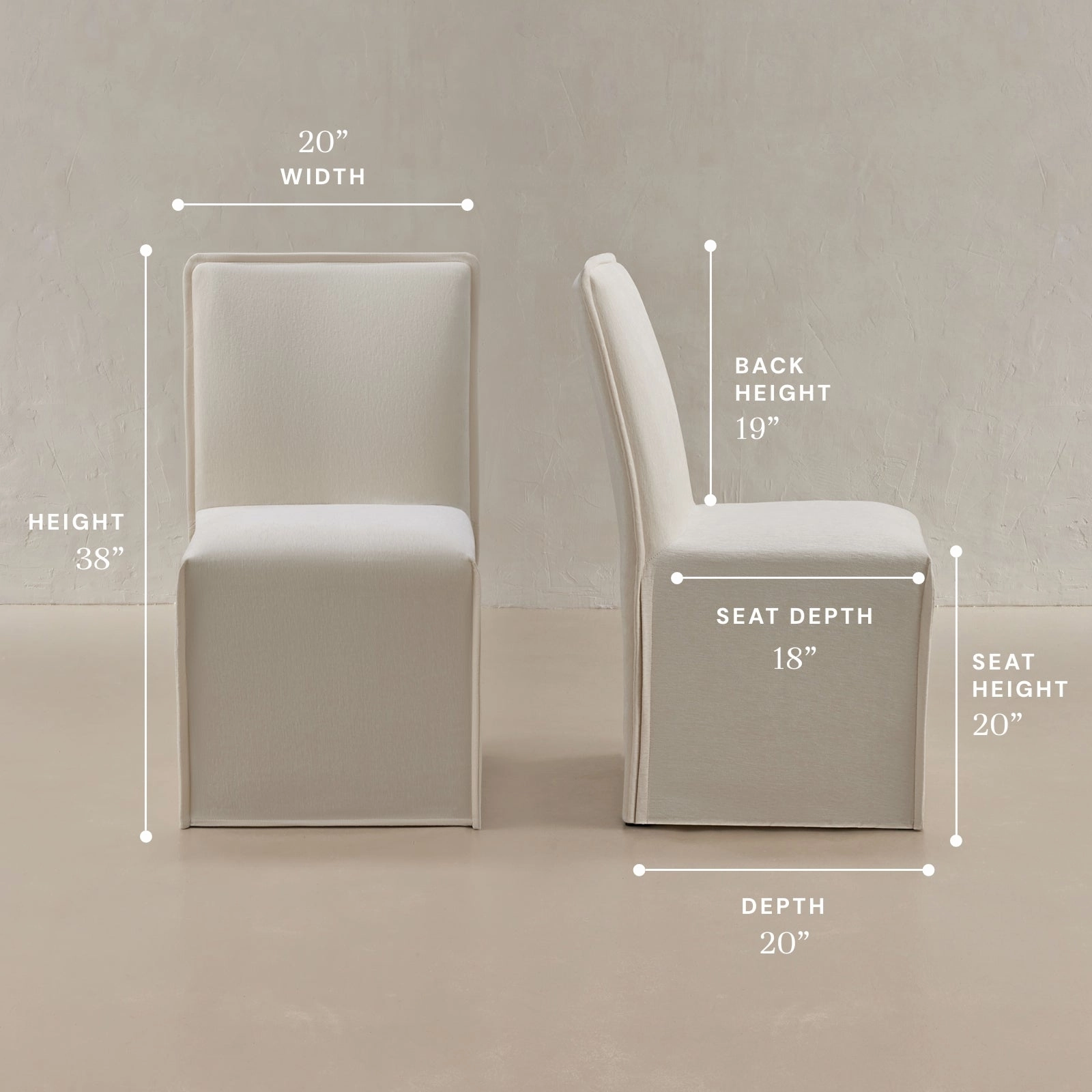 Washable Upholstered Dining Chair | 19 Back Height in Coco
