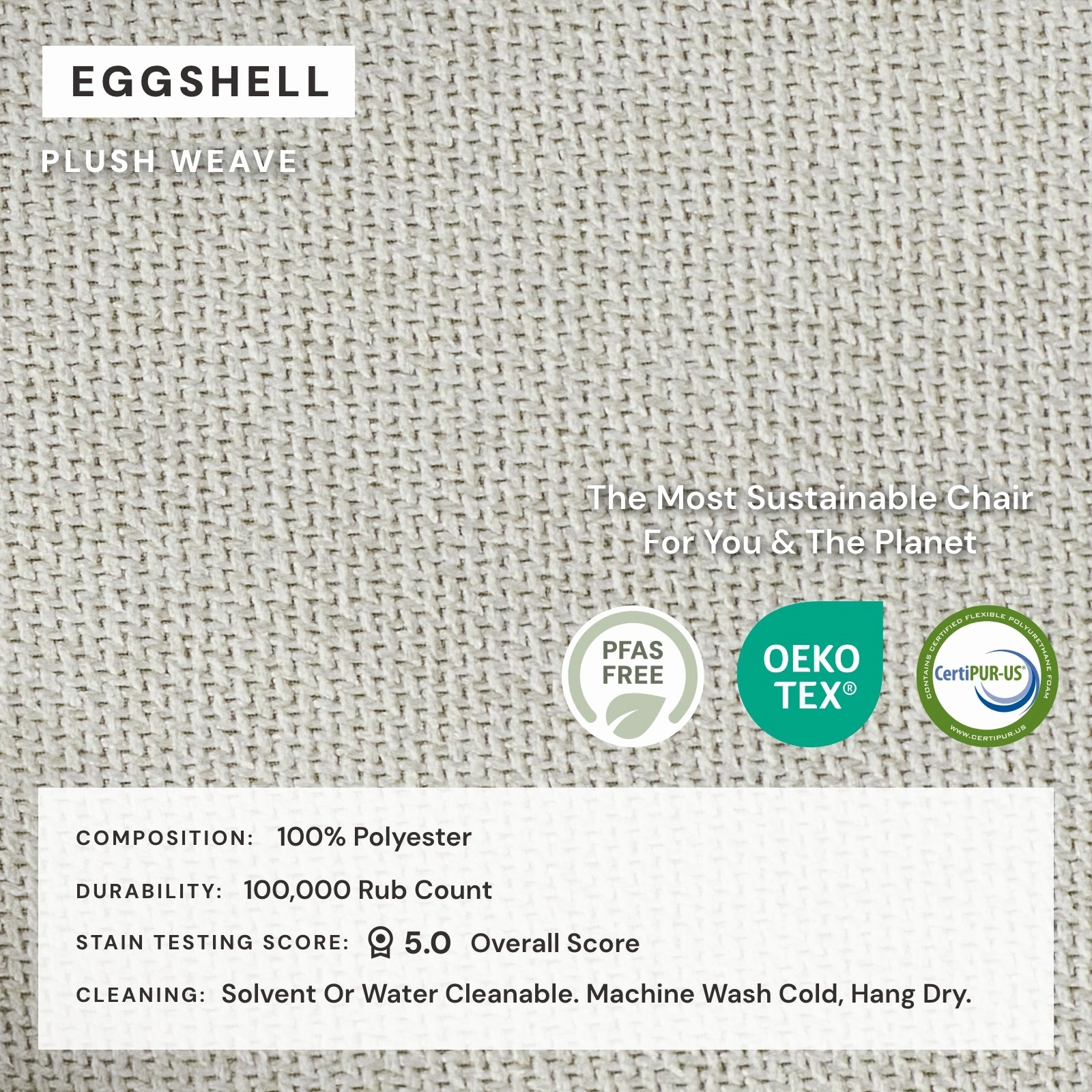 Washable Upholstered Dining Chair | 19 Back Height in Eggshell (Set of 2)