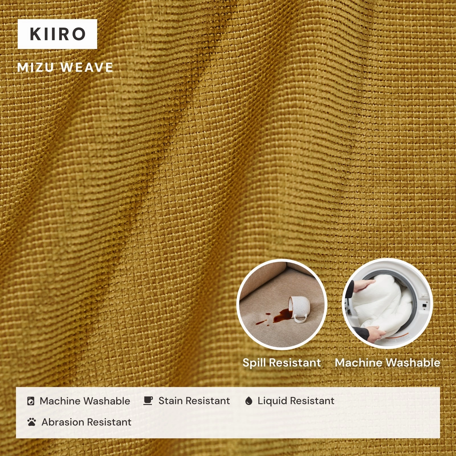 Washable Upholstered Dining Chair | 19 Back Height in Kiiro