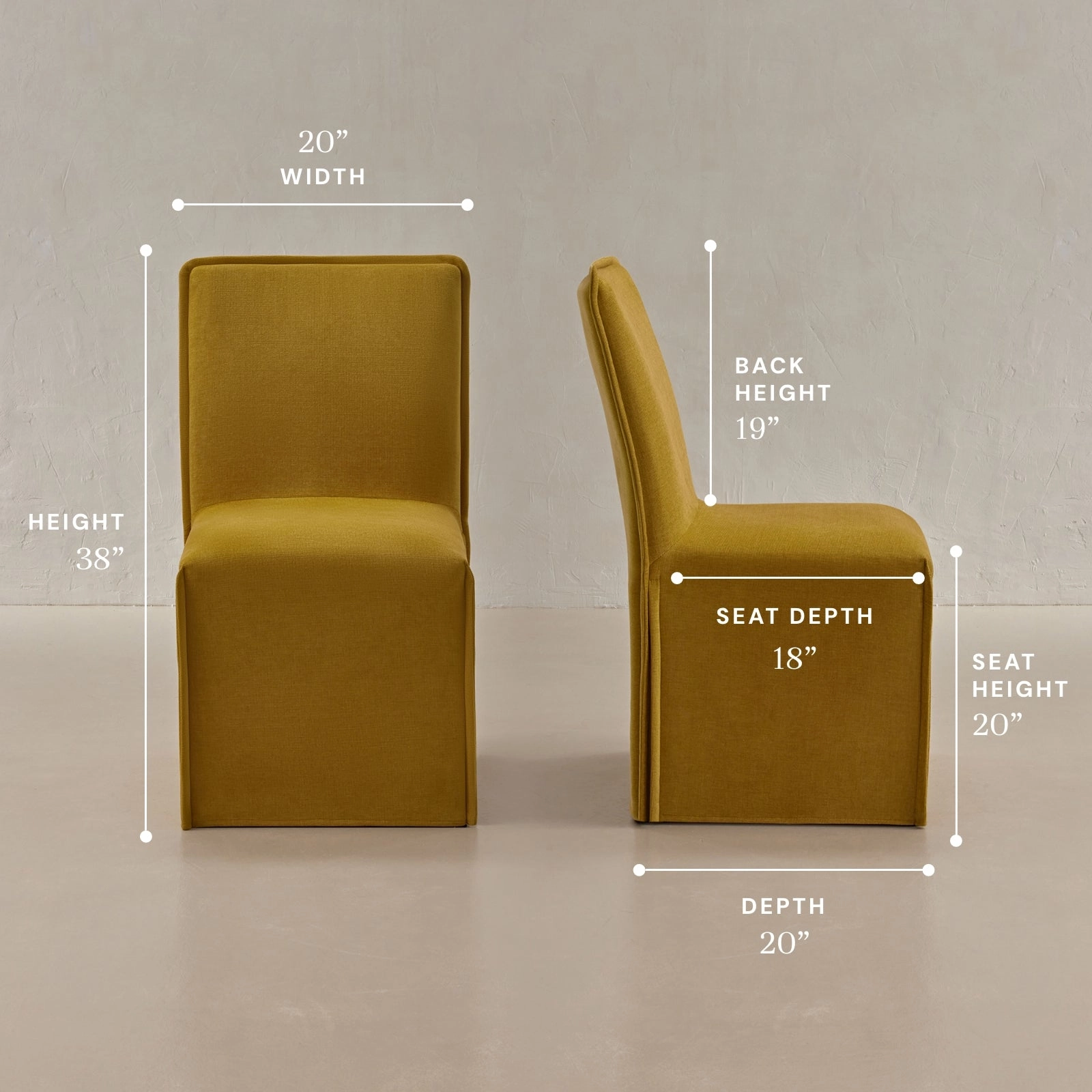 Washable Upholstered Dining Chair | 19 Back Height in Kiiro
