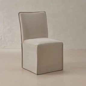 Washable Upholstered Dining Chair | 19 Back Height in Milk