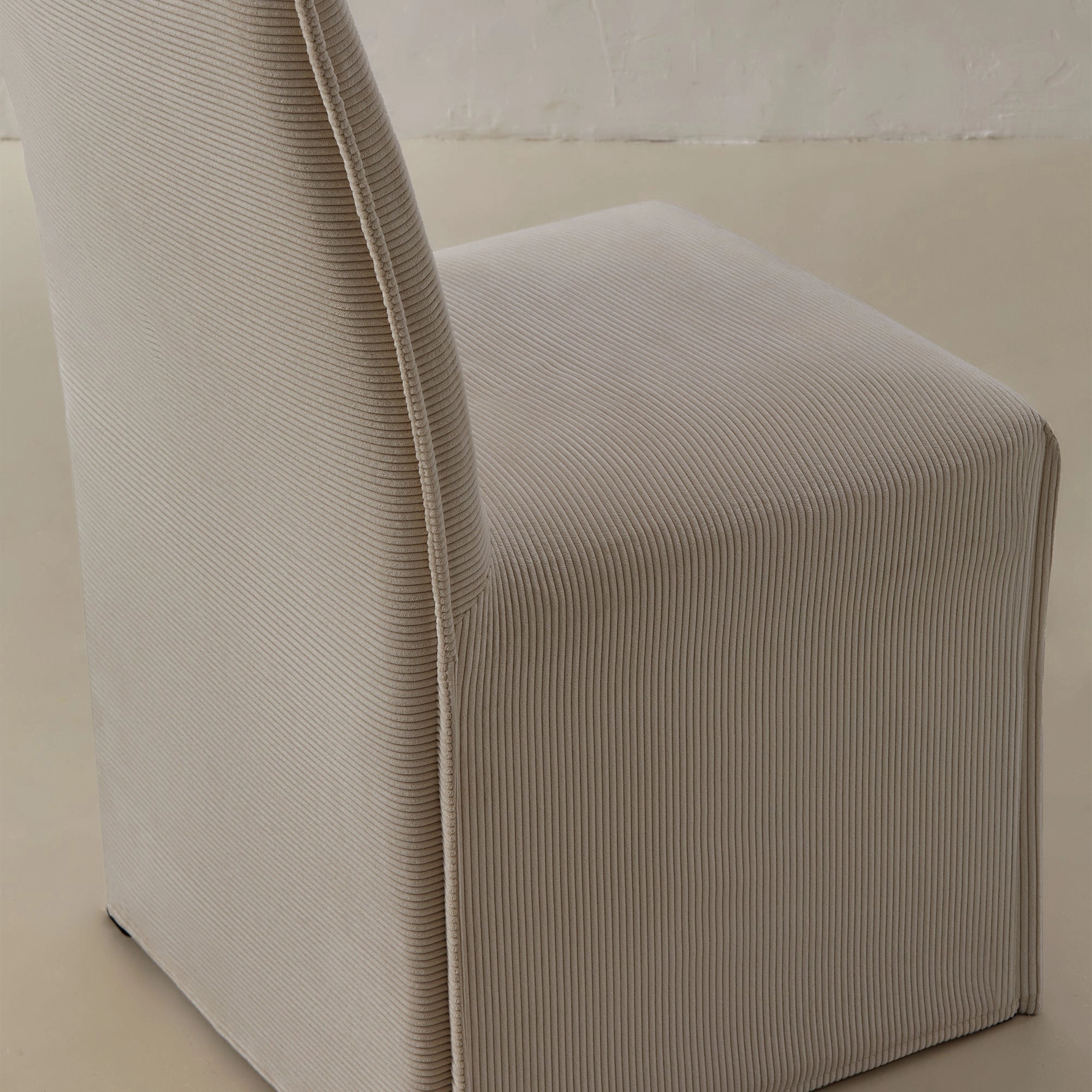Washable Upholstered Dining Chair | 19 Back Height in Milk