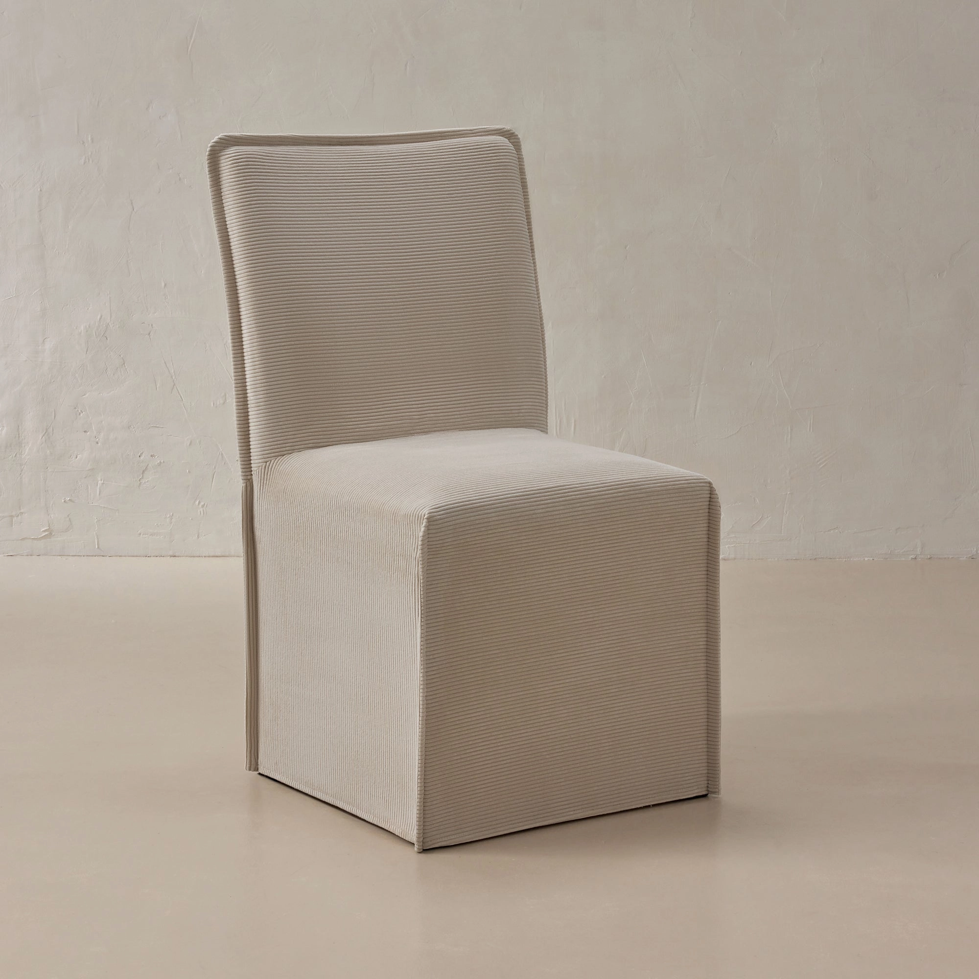 Washable Upholstered Dining Chair | 19 Back Height in Milk