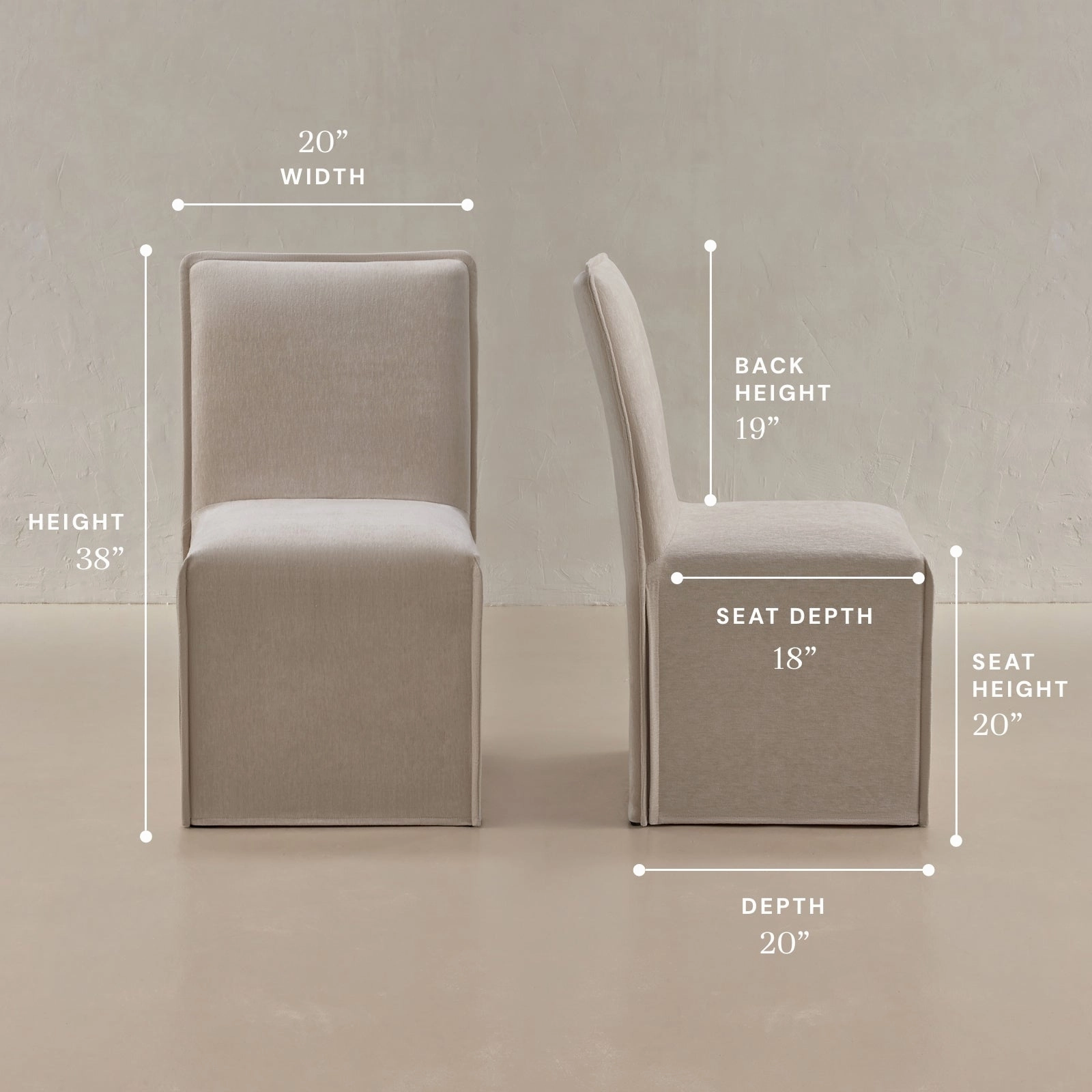 Washable Upholstered Dining Chair | 19 Back Height in Mist