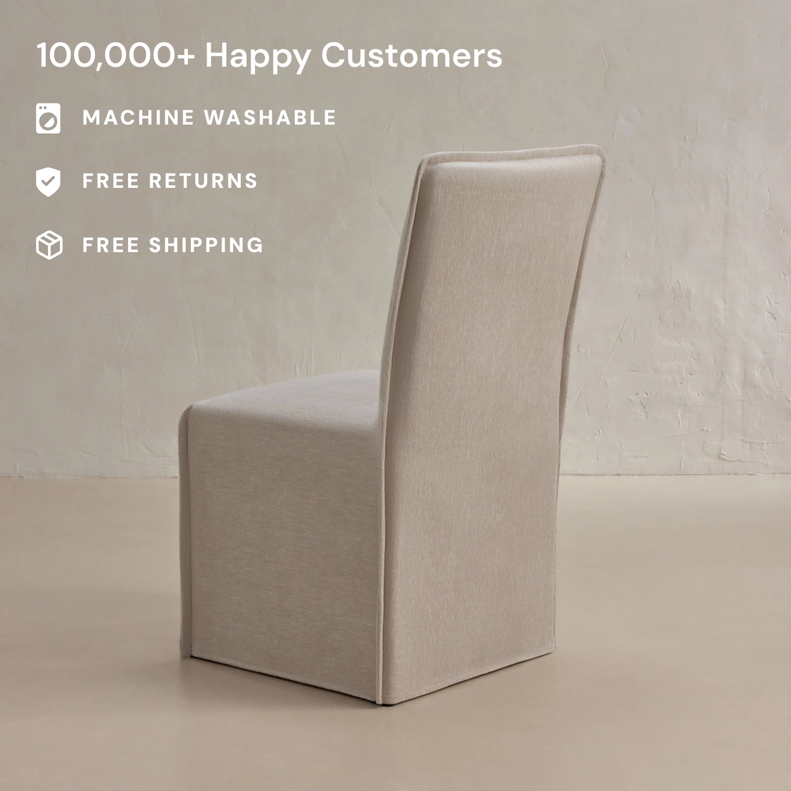 Washable Upholstered Dining Chair | 19 Back Height in Mist