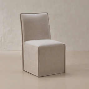 Washable Upholstered Dining Chair | 19 Back Height in Mist
