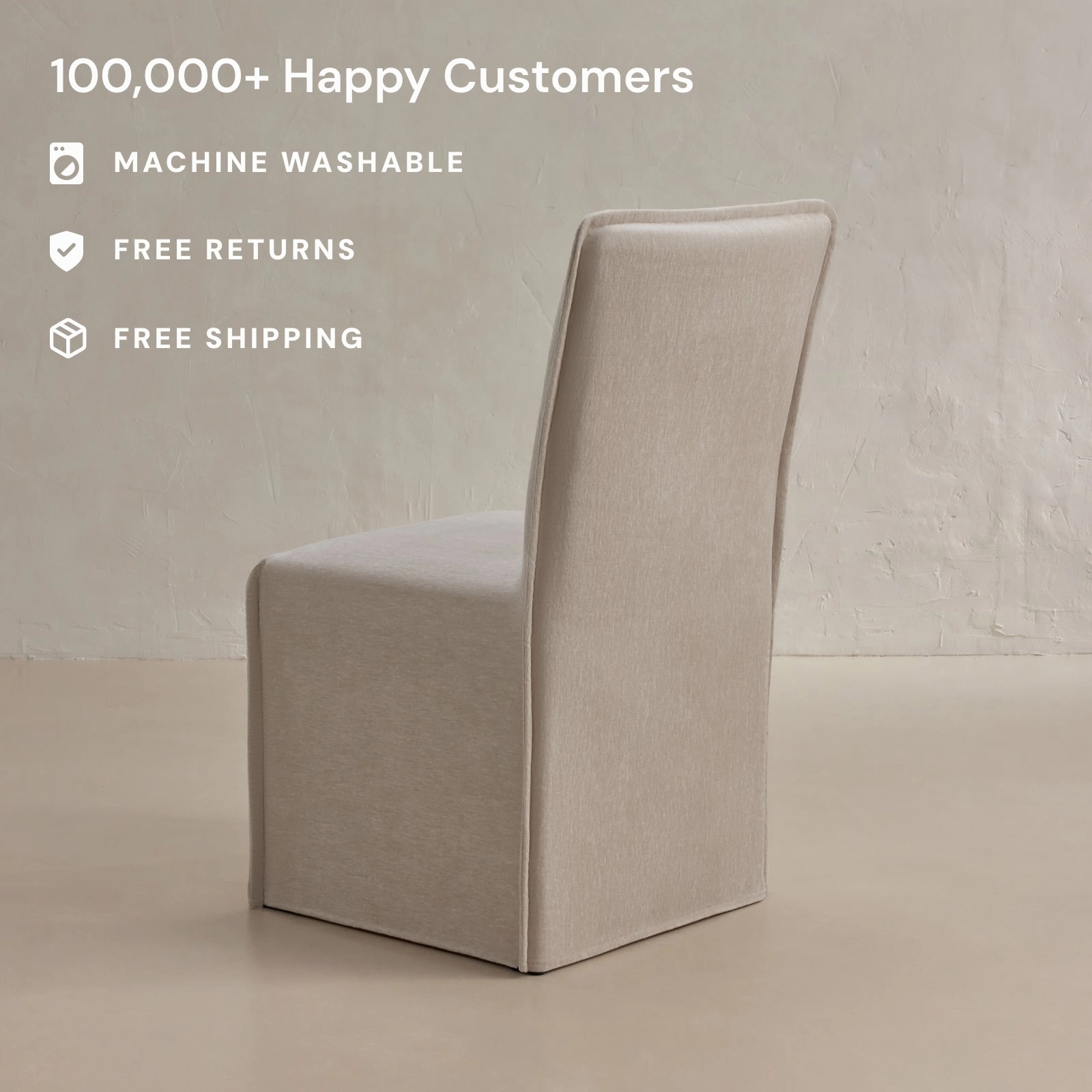 Washable Upholstered Dining Chair | 19 Back Height in Mist (Set of 2)