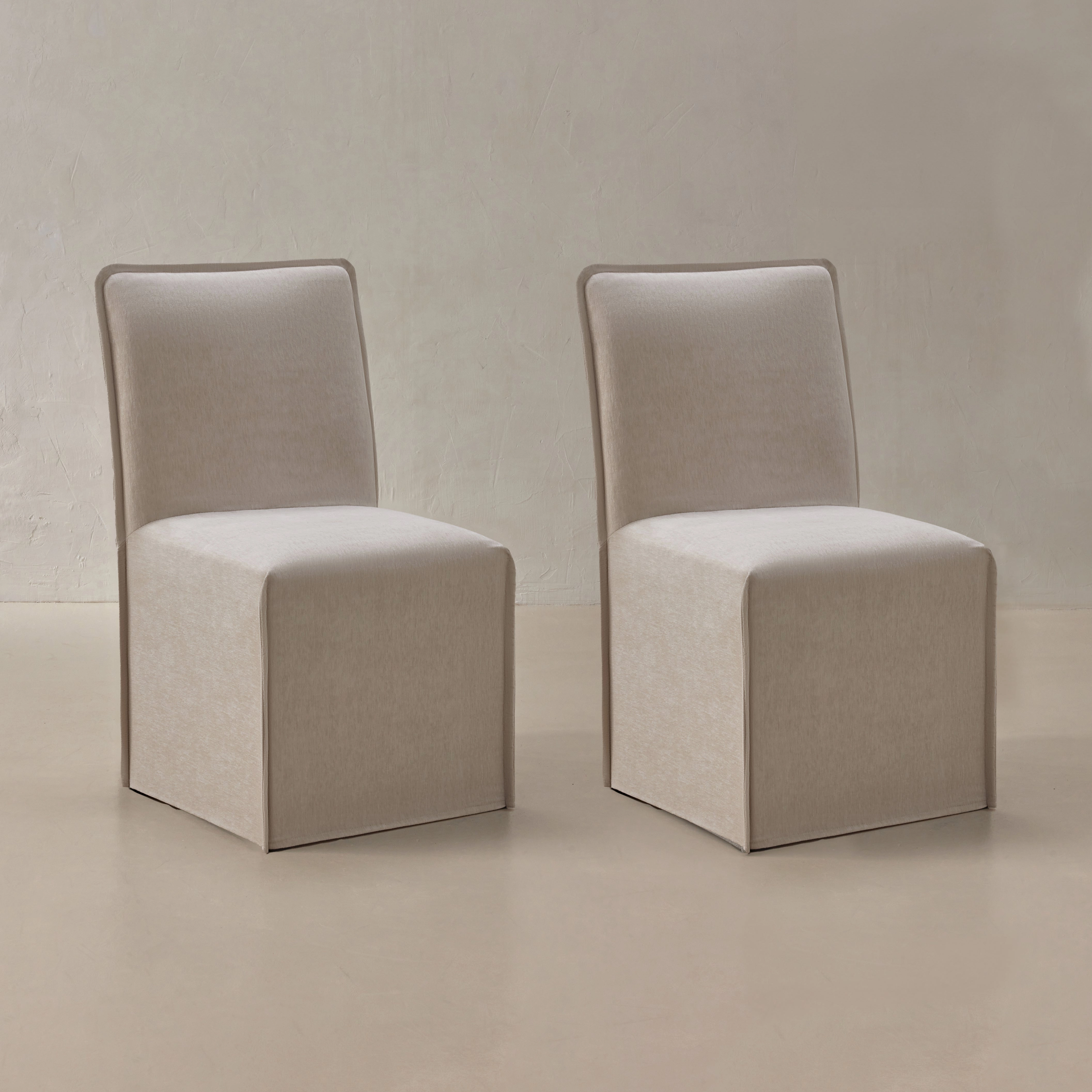 Washable Upholstered Dining Chair | 19 Back Height in Mist (Set of 2)