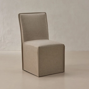 Washable Upholstered Dining Chair | 19 Back Height in Oat