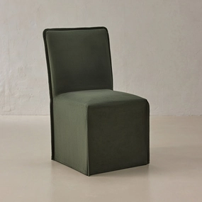 Washable Upholstered Dining Chair | 19 Back Height in Olivine