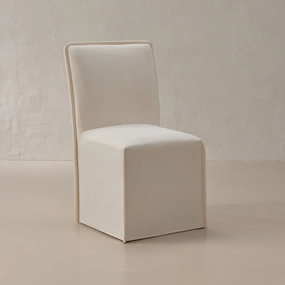Washable Upholstered Dining Chair | 19 Back Height in Powder