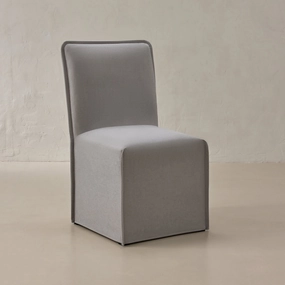 Washable Upholstered Dining Chair | 19 Back Height in Pumice