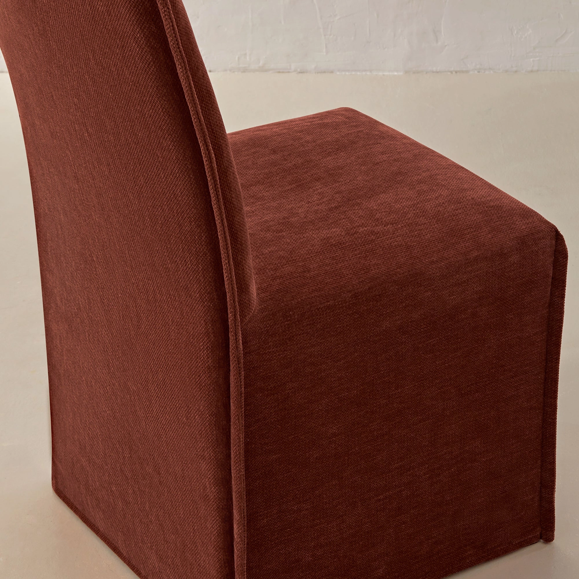 Washable Upholstered Dining Chair | 19 Back Height in Rust