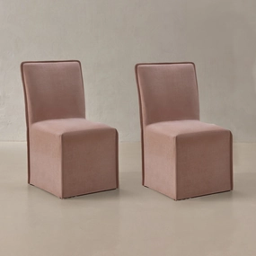 Washable Upholstered Dining Chair | 19 Back Height in Sakura (Set of 2)