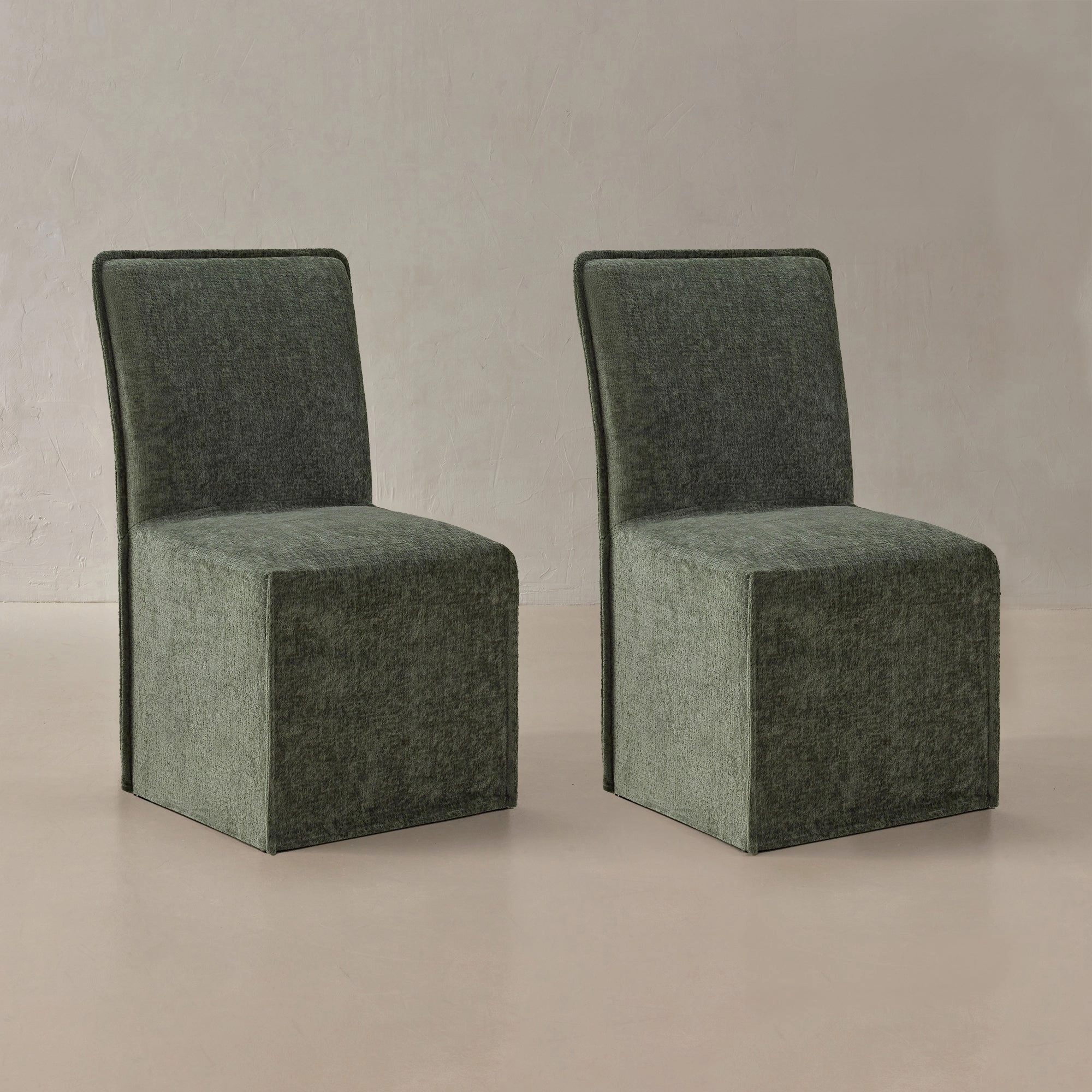 Washable Upholstered Dining Chair | 19 Back Height in Willow (Set of 2)