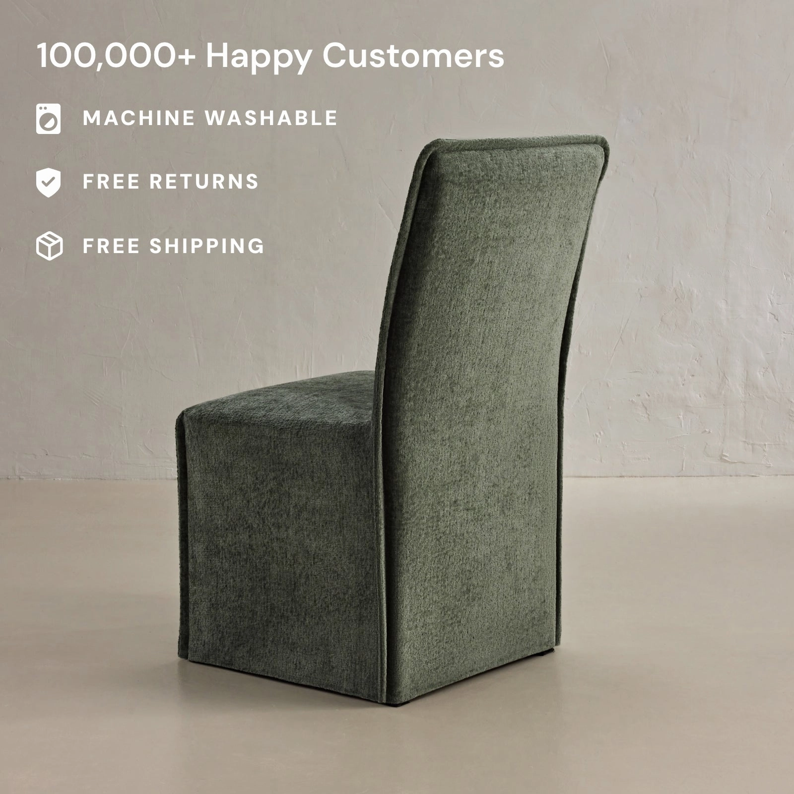 Washable Upholstered Dining Chair | 19 Back Height in Willow