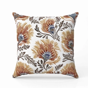 Whimsical Wilds Faux Suede Reversible Throw Pillow White and Brown