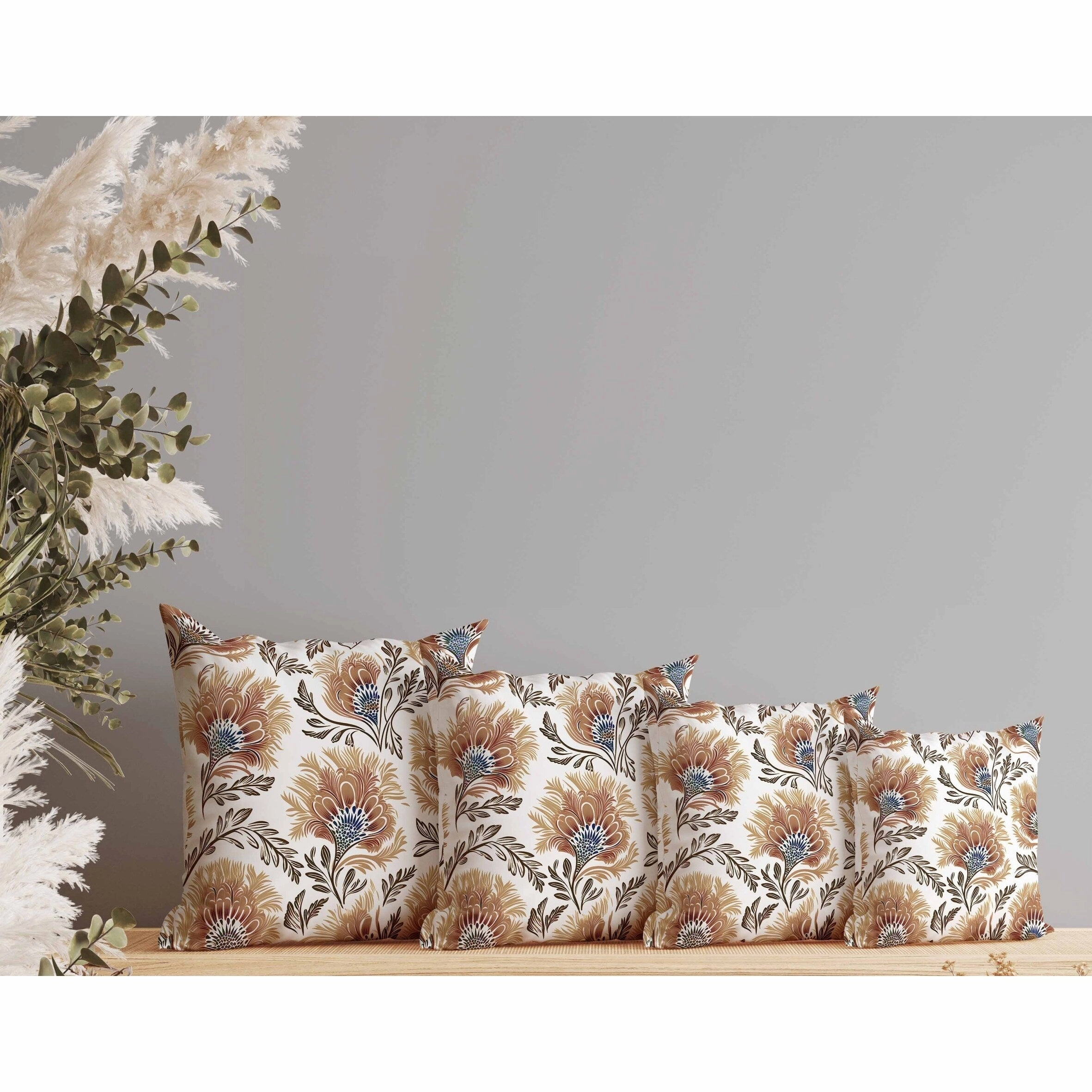 Whimsical Wilds Faux Suede Reversible Throw Pillow White and Brown