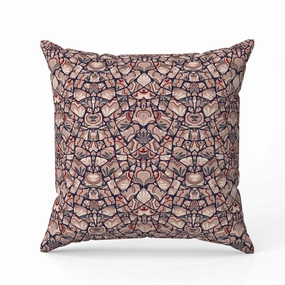 Wildflower Lagoon Faux Suede Reversible Throw Pillow Light and Orange