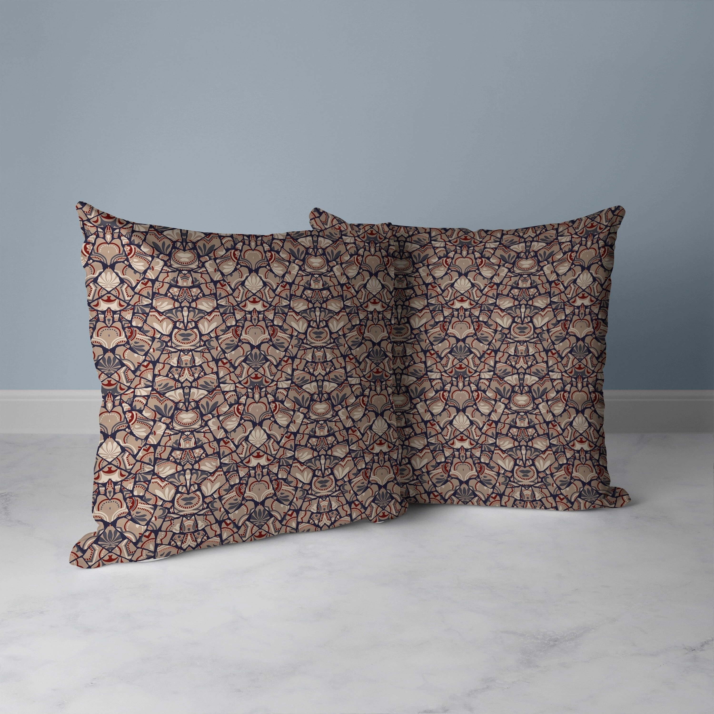 Wildflower Lagoon Faux Suede Reversible Throw Pillow Light and Orange