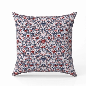 Wildflower Lagoon Indoor/Outdoor Reversible Throw Pillow Pink and Gray