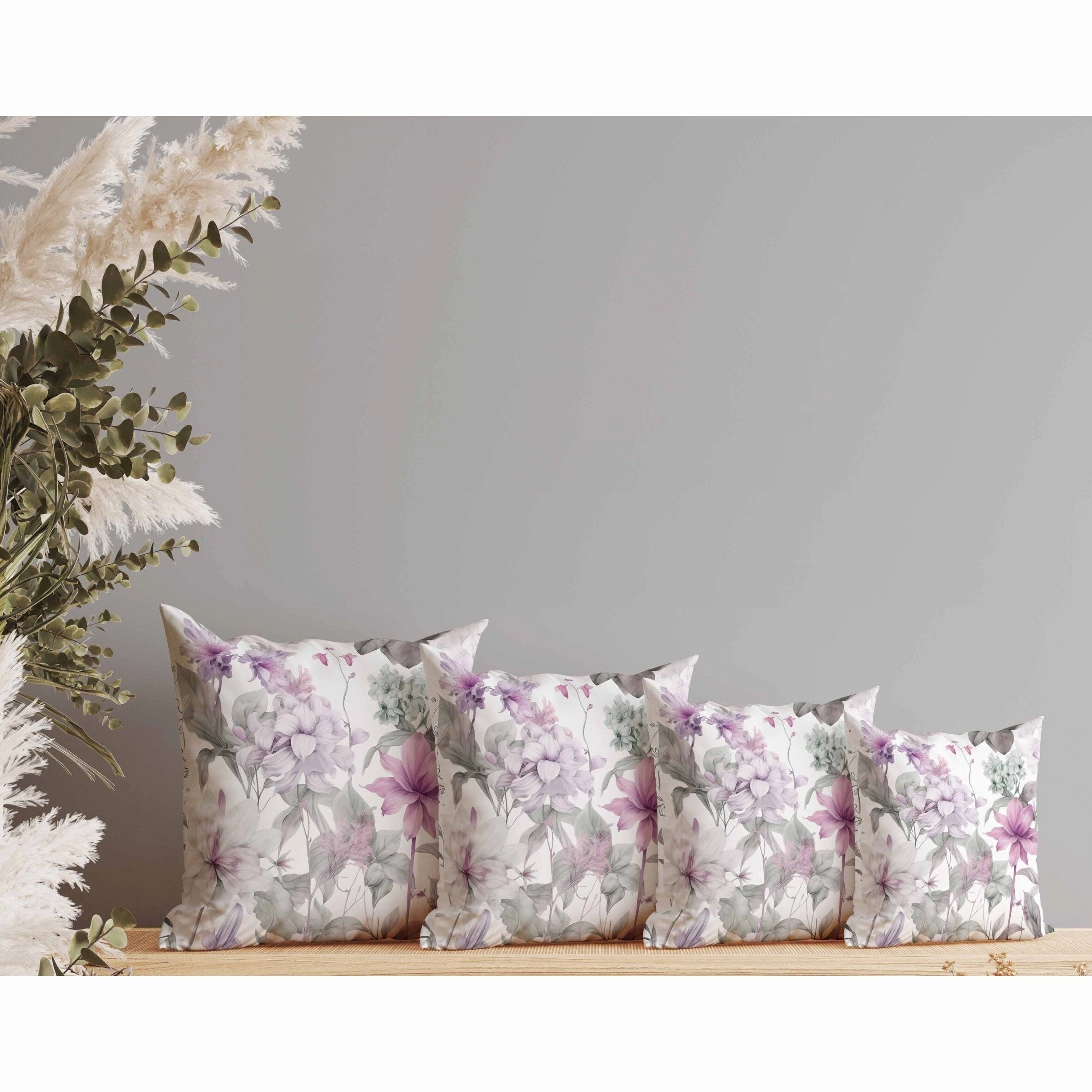 Wildflower Whimsy Indoor/Outdoor Reversible Throw Pillow White and Pink